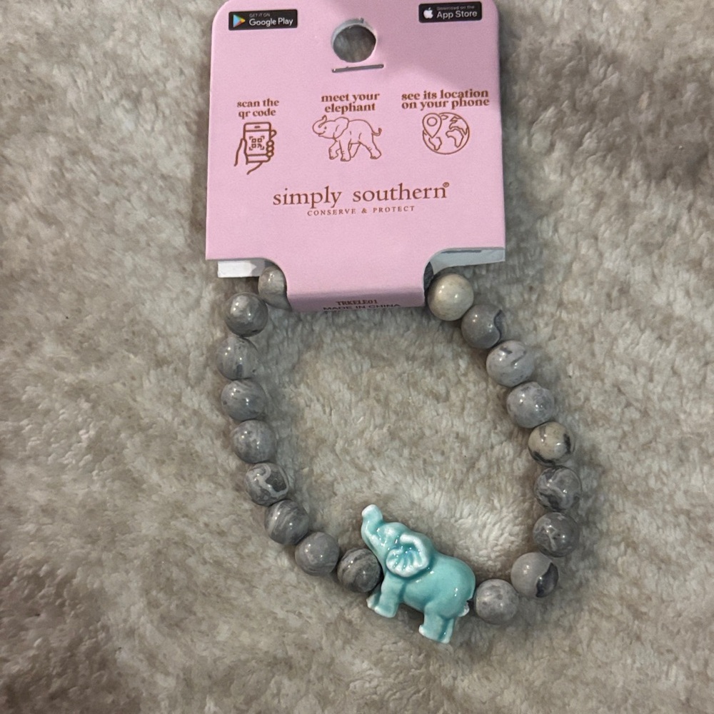 Simply Southern Kids Bracelet with Blue Elephant Charm